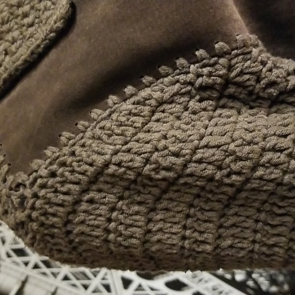William B Vintage Fall Coat Crochet & Suede Leather / Silk Lined / Sz S / Brown - Picture 10 of 17